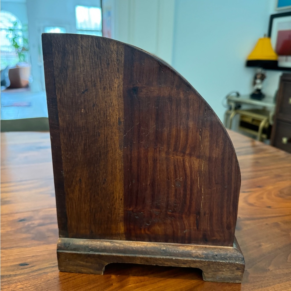 VINTAGE OLD RARE HANDMADE WOODEN LETTER / CARD RACK HOLDER WITH DRAWER 12.75” - Picture 8 of 13